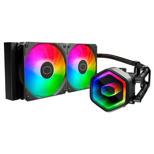 Cooler Cooler Master Masterliquid 240 Core II, vista em perspectiva.