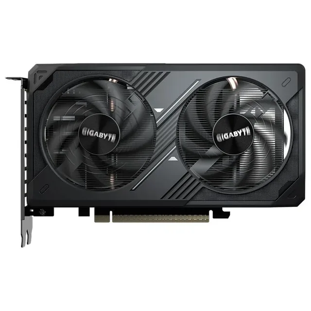 Gigabyte GeForce RTX 5050 WINDFORCE OC V2 8G, vista frontal das ventoinhas.