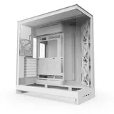 Gabinete NZXT H9 Flow, branco, vista frontal e lateral
