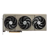 Placa de vídeo Sapphire Radeon RX 9070 XT Nitro+ OC, 16 GB, vista frontal das ventoinhas