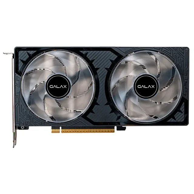 Galax GeForce RTX 5050 1-Click OC, placa sem embalagem com o lado das ventoinhas visível