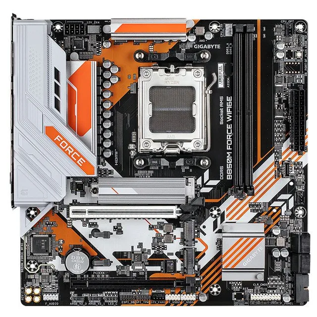 Placa-mãe Gigabyte B850M Force WIFI6E, vista frontal