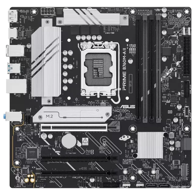 PRIME B760M-A II em vista frontal, sem embalagem