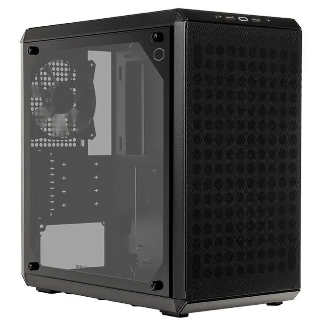 Gabinete Cooler Master Q300L V2, preto, vista frontal e lateral