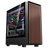 Gabinete Liketec Oak Wood, vista frontal e lateral