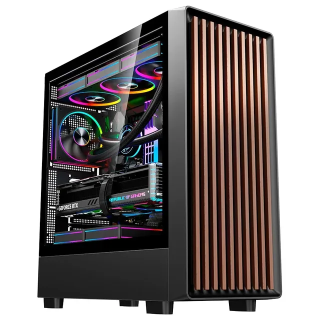 Gabinete Liketec Oak Wood, vista frontal e lateral