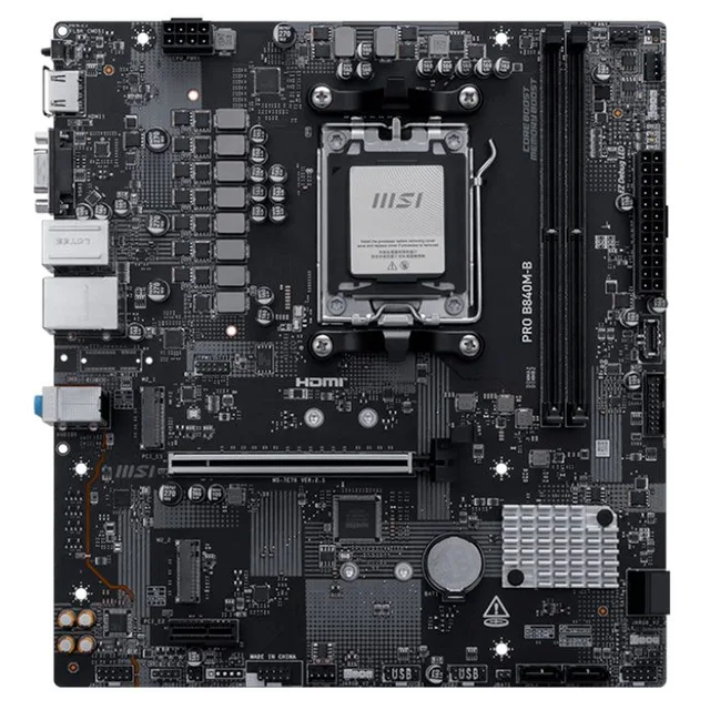 Placa-mãe MSI PRO B840M-B, vista frontal
