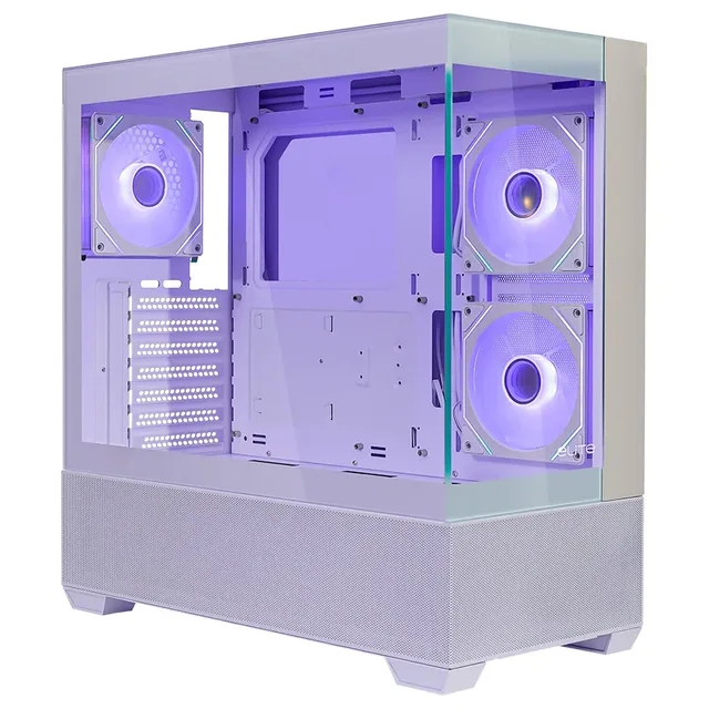 Gabinete Cooler Master Elite 690 Wood, vista frontal e lateral