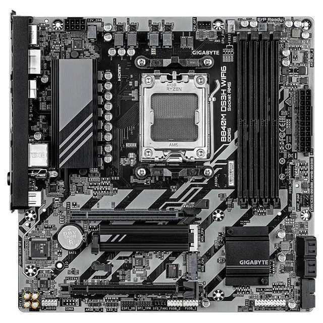 Placa-mãe Gigabyte B840M DS3H WIFI6, vista frontal