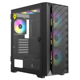 Gabinete Acegeek Nova C410 Mesh, preto, vista frontal e lateral