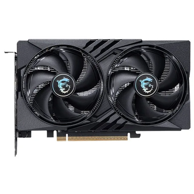 Placa de vídeo MSI GeForce RTX 5050 Gaming OC 8GB, 8 GB, vista frontal das ventoinhas