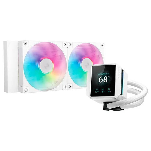 Cooler DeepCool MYSTIQUE 240, vista em perspectiva.