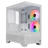 Gabinete Pichau Magpie 4B na cor branco, vista frontal e lateral