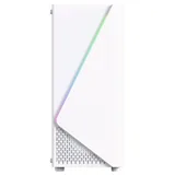 Gabinete Acegeek Lumix, branco, vista frontal e lateral