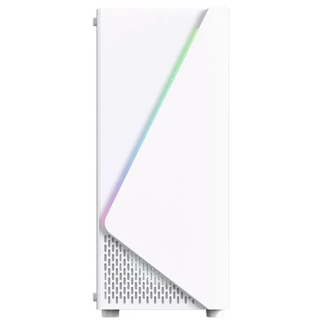 Gabinete Acegeek Lumix, branco, vista frontal e lateral