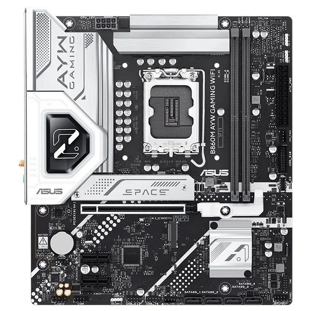 Placa-mãe ASUS B860M AYW Gaming WiFi, vista frontal