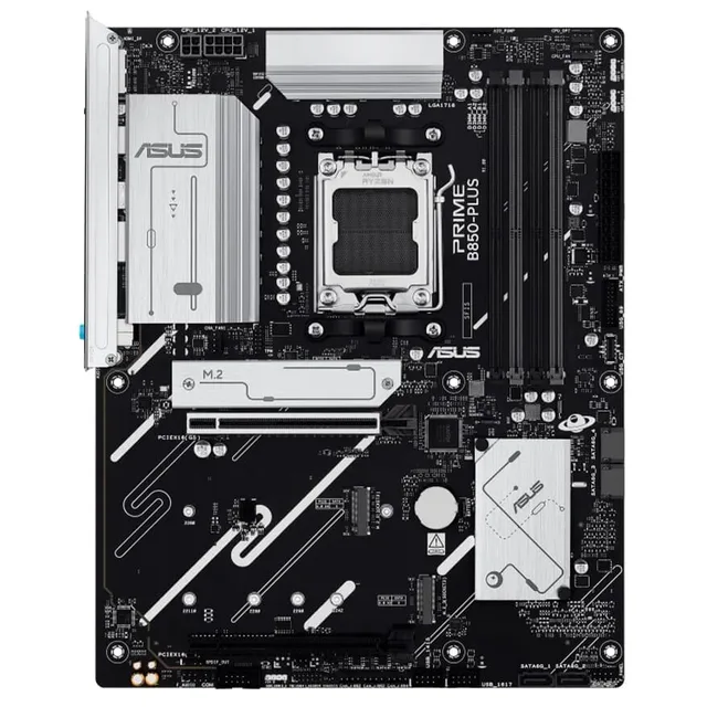 Placa-mãe ASUS PRIME B850-PLUS, vista frontal, sem perspectiva