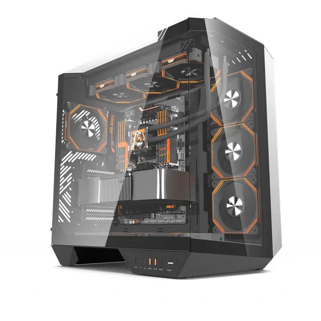 Gabinete Aigo Darkflash Arcee DY470, variante preto, vista do produto