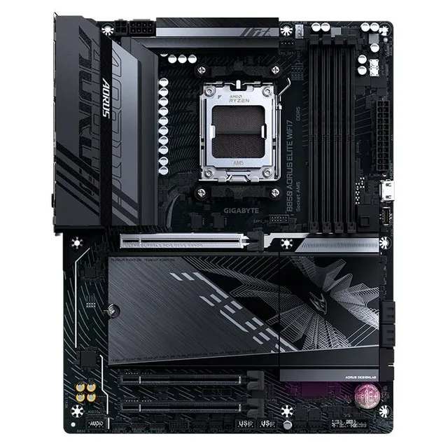 Placa-mãe Gigabyte B850 Aorus Elite WF7, vista frontal