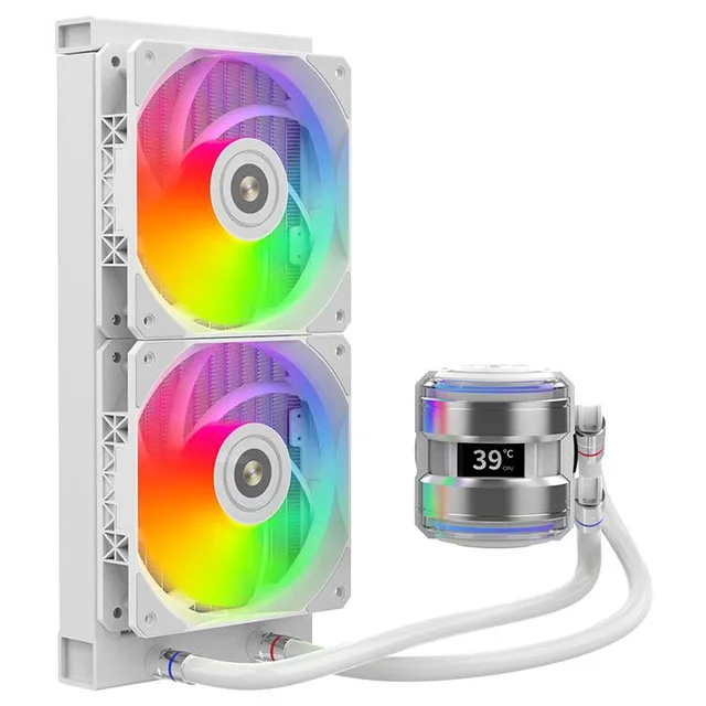 Cooler Alseye I240 SE, branco, vista em perspectiva.