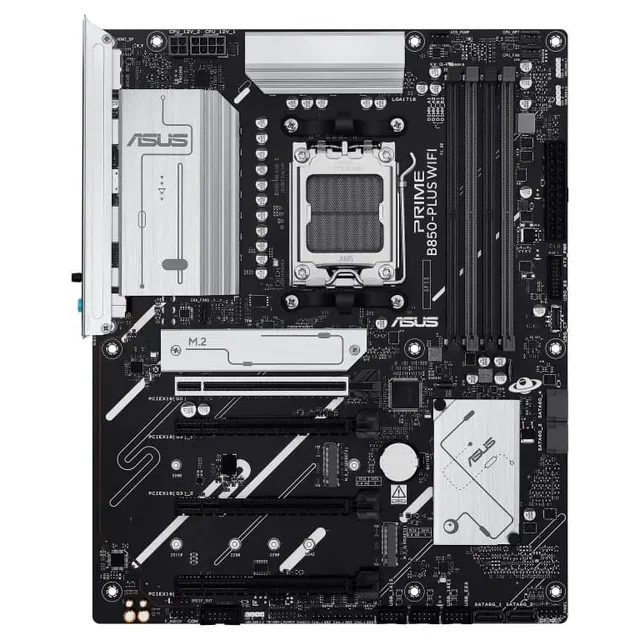 Placa-mãe ASUS PRIME B850-PLUS WIFI, vista frontal, sem perspectiva