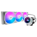 Cooler Cooler Master MasterLiquid Core Nex 360, branco, vista em perspectiva.