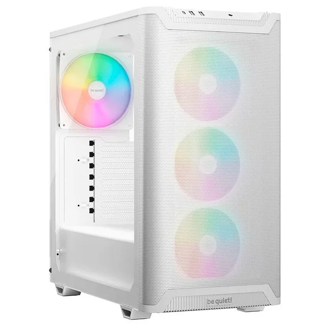 Gabinete Be Quiet! Pure Base 501 LX, branco, vista frontal e lateral