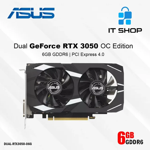 Placa de vídeo ASUS GeForce RTX 3050 Dual OC Edition, vista principal