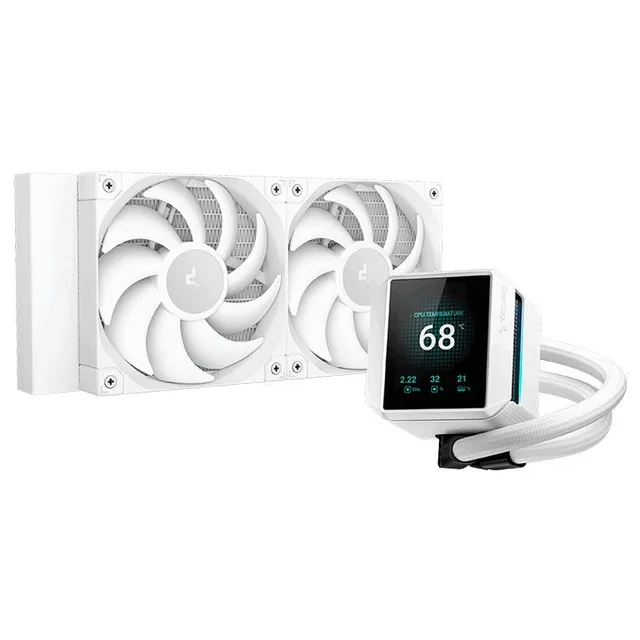 Cooler DeepCool MYSTIQUE 240, vista em perspectiva.