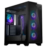 Gabinete MSI MAG Gungnir 300R Airflow, preto, vista frontal e lateral