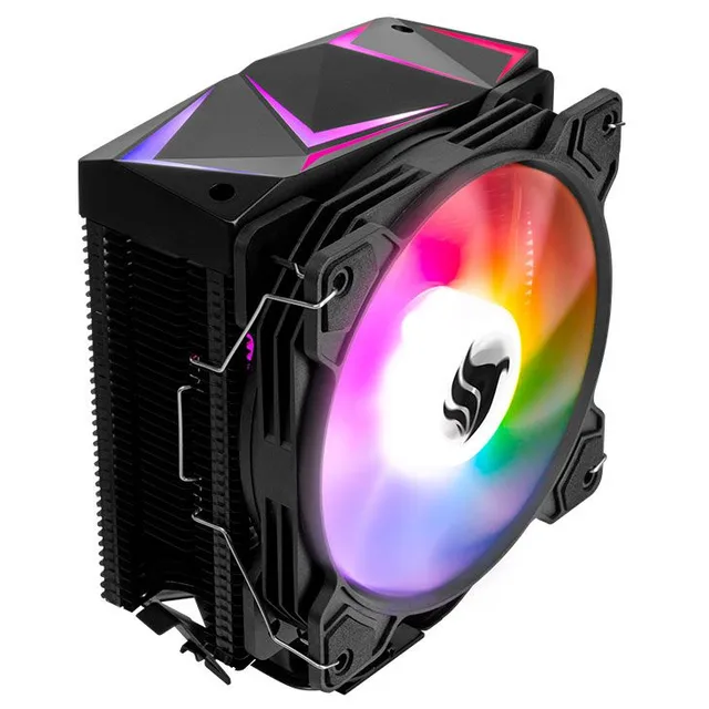 Cooler Pichau Falcon, preto, vista em perspectiva.