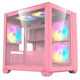 Gabinete Acegeek Aquarium M345, rosa, vista frontal e lateral
