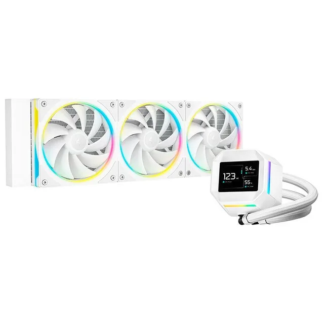 Cooler DeepCool LM360, vista em perspectiva.