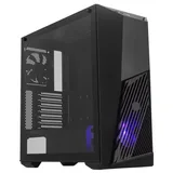Gabinete Cooler Master Masterbox K501L Preto na cor preto, vista frontal e lateral