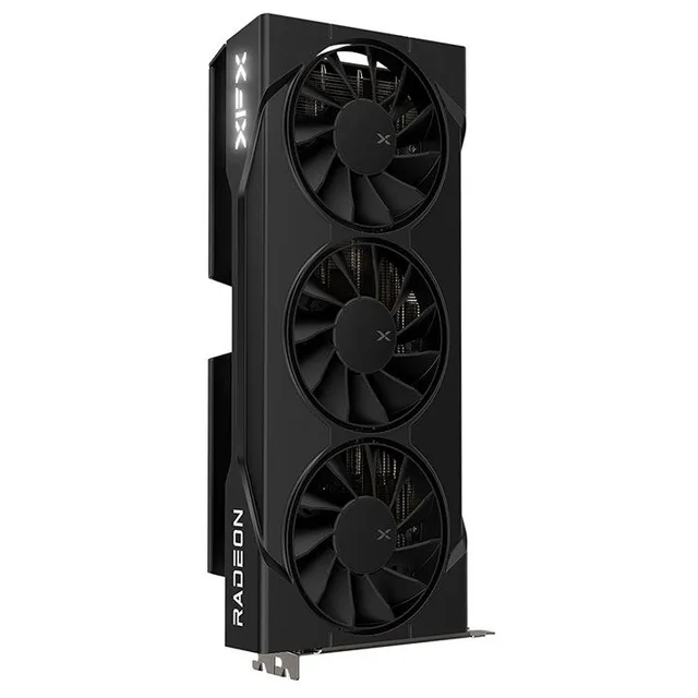 Placa de vídeo XFX Swift Radeon RX 9060 XT OC Triple Fan 16 GB, 16 GB, vista frontal das ventoinhas
