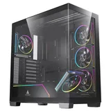 Gabinete Acegeek Nebula Pro, preto, vista frontal e lateral