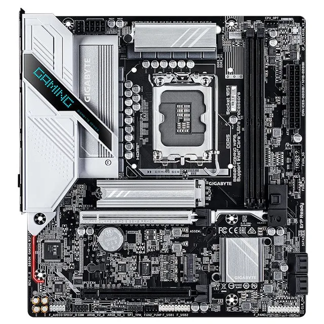 Placa-mãe Gigabyte B860M Gaming WIFI6, vista frontal