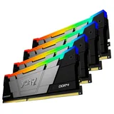 Kingston FURY Renegade RGB, vista lateral do kit com 4 módulos de 8 GB