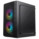 Gabinete Acegeek Aviator, preto, vista frontal e lateral