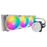 Cooler Cooler Master MasterLiquid 360L Core ARGB White, branco, vista em perspectiva.