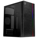 Gabinete TGT G250 preto, vista frontal e lateral