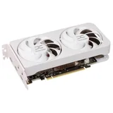 Placa de vídeo PowerColor Reaper White Radeon RX 9060 XT 16 GB, 16 GB, vista frontal das ventoinhas