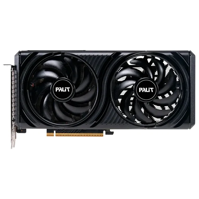 Palit GeForce RTX 5060 Infinity 2 OC, vista frontal das ventoinhas.