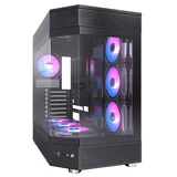 Gabinete Acegeek Icecube, preto, vista frontal e lateral