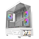 Gabinete Aigo Darkflash DS950V na cor branco, vista frontal e lateral