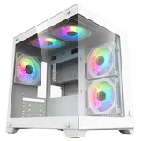 Gabinete Acegeek Vacancy L375 na cor branco, vista frontal e lateral