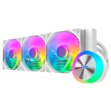 Cooler Aigo Darkflash DG360, branco, vista em perspectiva.