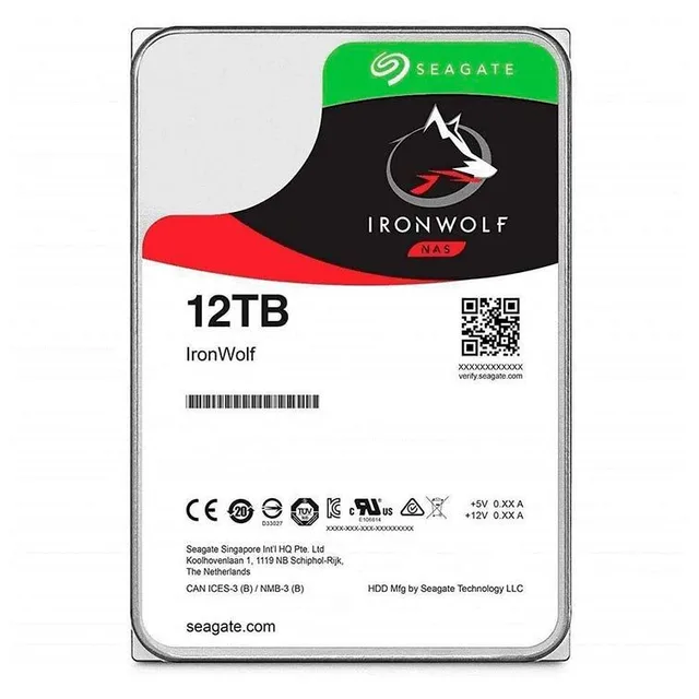 Armazenamento Seagate IronWolf 12TB 3.5" Sata III 6GB/s, SKU ST12000VN0008.
