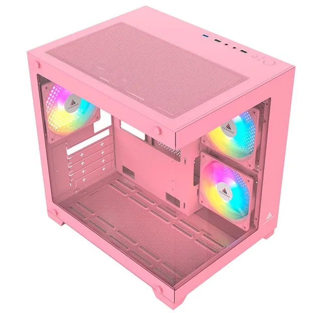 Gabinete Acegeek Gimli, rosa, vista frontal e lateral