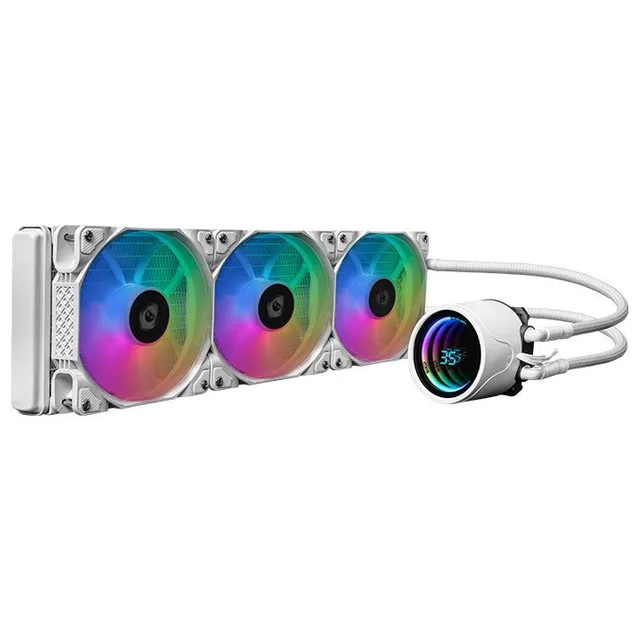 Cooler Mancer Mystic G1, branco, vista em perspectiva.